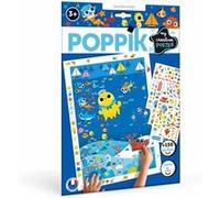 POPPIK 1841202 - Poster créatif avec Autocollants d'animaux Amovibles - pour Enfants à partir de 3 Ans - 48 x 68 cm