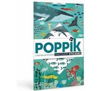 POPPIK Poster éducatif Stickers Océans – Puzzle créatif 60 gommettes autocollantes 6-12 ans