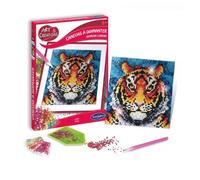 Jeu créatif - SENTOSPHERE - Canevas à diamanter Tigre - Rouge - Multicolore - 6 ans et plus