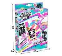 Canal Toys - Airbrush Art - Kit de Création de Posters avec spray électronique, pochoirs et feutres - AIR 015, Blanc