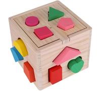 Jeu Cubes en Bois intellectuelle 13 Trous ,Forme Boîte Enfants Bébé Jouets Éducatifs Coloré Géométrie
