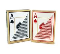 Cartamundi Copag Jeu de cartes Poker Texas Hold'em Gold Jumbo Index 2 54 cartes Noir