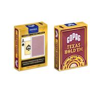 Copag Cartes Poker Texas Hold'em Gold – 52 cartes – 100% plastique – Jumbo index – Rouge/Or