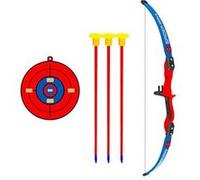 Jeu d’archerie Marvel Spider-Man - Arc compact - 3 flèches ventouse - Cible carton Bleu et rouge (poignée noire et rouge)