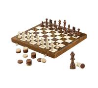 Jeu D échecs Design Pliable | Jeu D'échecs Et De Dames Magnétique en Bois | Activités de Voyage pour Salle d Attente Voiture Soirée Familiale Parc Extérieur Fête Maison