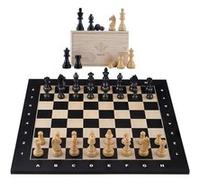 Grand Jeu d'échecs Complet 50 cm Echiquier Marqueté érable Pièces pondérées Roi 82 mm coffret inclus