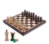 Jeu D echecs en Bois Brun | Master of Chess Jeu D'échec en Bois Pliable | Chess Board 42cm x 42cm| Echecs Portable Fait Main | Chess Set pour Enfants et Adultes