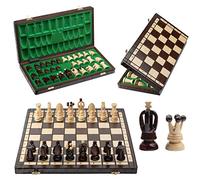 Jeu D echecs en Bois Royal Chess | Master of Chess Jeu D'échec en Bois Pliable | Chess Board 44 cm | Echecs Portable Design Fait Main | Chess Set Voyage pour Enfants et Adultes