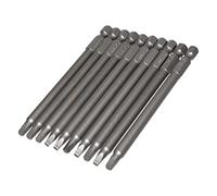 Jeu d ' embouts de tournevis SQ2 10 pièces 100 mm pour gabarit de | acier haute dureté 100mm forte tige hexagonale magnétique 1 / 4 pour gabarit de trou de poche 10 pièces SQ2 embout