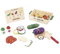 Janod Jeu d'imitation Set Ratatouille – 32 accessoires en bois FSC – Doré