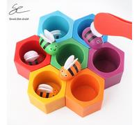Jeu D'abeille En Bois Pour Enfants, Exercice De Classification Des Couleurs, Mouvements De La Main De Bébé, Jouet Éducatif, Nouvelle Collection 2020