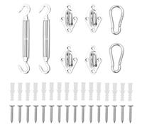 vidaXL Jeu d'accessoires de voile d'ombrage 8 pcs Acier inoxydable Argent