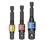 Jeu D'adaptateurs De Douilles 3 Pièces Pilote Taille 1/4 "3/8" 1/2" Hexagonaux Embout Carré Jeu 'adaptateurs De Douilles