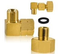 Jeu d'adaptateurs de gaz, 1/2" R x 1/4" gauche en laiton, filetage intérieur 1/2" x 1/4" filetage extérieur, angle de raccordement 90°, 1/4" gauche AG/IG pour réchaud à tabouret, réchaud de camping