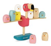 Janod - Jeu d'équilibre en bois Flamant Rose - Jouet d'éveil Motricité - Peinture à l'eau - Dès 3 Ans, J08230, Multicolore
