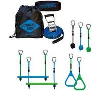 Schildkröt Jungle Line, Kit de Circuit d'escalade pour Enfants et Adultes, 11 mètres, Course Ninja en Plein Air, 7 Obstacles Robustes