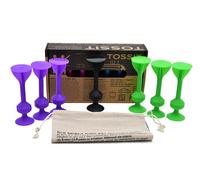 Gigamic Jeu de fléchettes TOSSIT – ventouses silicone, intérieur/extérieur, starter pack, violet/vert
