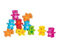 Jeu d'adresse - Goki - Oursons colorés - 18 pièces - Motricité fine - 2 ans et plus
