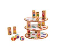 Jeu d'adresse JANOD - Acrobat' - Pour Enfants de 5 Ans et Plus - Tour de Pions en Bois Multicolores