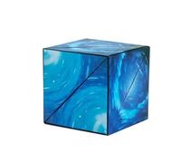 Jeu d'adresse - Shashibo - Cube Infini Magique - 36 Aimants - 70 Formes - Bleu
