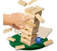 Jeu d'adresse 'Stacky' avec 60 pions empilables au format voyage - jeu de société pour enfants à partir de 6 ans & familles - plaisir de jouer en route dans la voiture, à la plage ou au camping nature