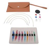 Jeu d'aiguilles à tricoter circulaires, 9 paires, interchangeables avec étui en acier inoxydable, pour débutants, couture et Quilting, 3-6mm