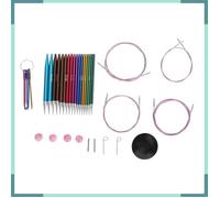 Jeu d'aiguilles à tricoter circulaires, 9 paires, tailles interchangeables de 2,2 à 4,5 mm, en acier inoxydable