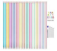 Jeu D'aiguilles À Tricoter En Alumine 28 Pièces/14 Paires, Aiguilles À Tricoter En Métal À Pointe Unique Colorée 2.0mm-10.0mm 13.8 Pouces