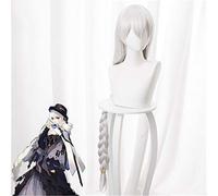 Jeu d'anime Arknights Cosplay Spectre Costume perruques pour adulte , longue tresse torsadée blanche argentée cheveux synthétiques Halloween jeu de rôle perruque