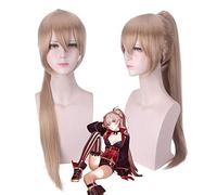 Jeu d'anime Azur Lane Jean Bart perruque Cosplay Costume brun longue droite résistant à la chaleur perruques de cheveux synthétiques avec queue de cheval griffe