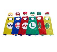 Jeu d'anime Super Luigi frères Cosplay Costume Marios enfants Cape masque Bowser crapaud Yoshi Cape héros Cape Halloween Costume Toad