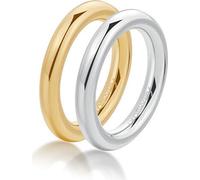 Jeu d'anneaux bicolores en acier Aura BAU31 - Circonférence : 58 mm