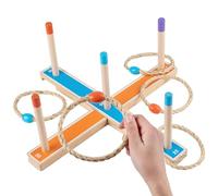 Jeu d'anneaux de Lancer - en Bois, Cour pour | Ensemble de défi de Lancer en Plein air, entraîneur de Coordination dans Le Jardin, activité de compétence et Construction Robuste et