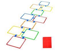 Jeu D'Anneaux De Marelle 10 PièCes D'Anneaux De Marelle CarréS De 15 Pouces Anneaux D'Agilité Multicolores Parcours D'Obstacles Amusant éQuipement De Jeu D'ExtéRieur Pour Enfants Cadeau Pour NoëL