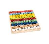 small foot 11163 Table de multiplication multicolore "Educate" en bois, avec 82 cubes numériques pour apprendre le petit 1x1, à partir de 6 ans
