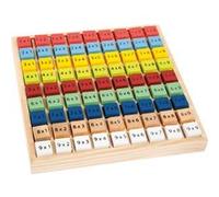 small foot 11163 Table de multiplication multicolore "Educate" en bois, avec 82 cubes numériques pour apprendre le petit 1x1, à partir de 6 ans