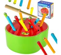 Jeu d'arcade Catch the worm pour enfants pomme en bois