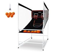 Jeu d'arcade de Basketball-VEVOR-2 Joueurs-5 Ballons, 8 Modes -Bord Électronique-Enfants，Adultes-Noir,Blanc