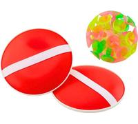 Jeu d'arcade, rond, balle à pagaie avec ventouses, rouge