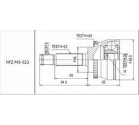 Jeu D'Articulations Extérieure Mitsubishi Galant 2.0I 1992-2003,2.0TD 1992-2003
