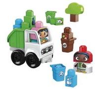 Mega Bloks First Builders Ville Verte, Camion Brigade du Recyclage, Jeu de Construction, 19 pièces Dont Gros Blocs et 2 Personnages, pour Enfants et bébés dès 1 an, HDL06