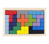 Jeu d'assemblage géométrique multicolore avec son support en bois - - ALTOBUY Multicolore