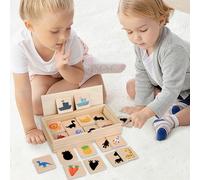 Jeu d'Association de Formes pour | Puzzle En Bois d'Association par Ombres pour | Activité Éducative Fruits Légumes pour de 3 Ans et Plus Maison École