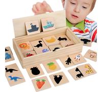 Jeu d'Association de Formes Premier Âge - Jeu de Puzzle d'Association par Ombres en Bois,Développe la Logique et la Reconnaissance des Motifs pour Filles Garçons Maternelle