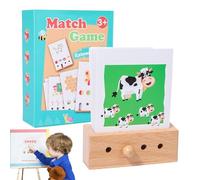 Jeu d'Association destiné aux,Pensée Logique Interactive - Jeu en Bois De Cartes d'animaux D'Assortiment - Destiné aux d'Âge Préscolaire Filles pour la Maison la Salle de Classe Le