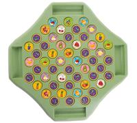 Jeu d'association pour tout-petits, motifs de dessins animés, jeu de mémoire d'échecs avec 52 trous 'échecs et 58 pièces, planche 'association facile pour la collecte préscolaire la maternelle