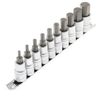 Jeu de 10 clés à douille 6 pans creux 1/2" (12,5 mm) pour vis Allen.