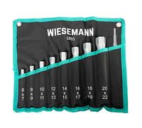 Jeu de 10 clés à pipes pour tuyaux WIESEMANN 1893, 6-22mm I Pour les travaux sur robinets, bougies et bien d'autres choses encore I Dans un sac à rouler pratique I 81420