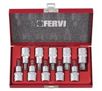 JEU DE 10 CLÉS DOUILLE MÂLE INTÉRIEUR EMBOUT 1/2" TORX T20-T70 FERVI 0622