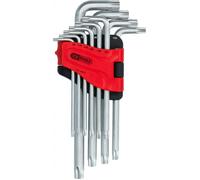 Jeu de 10 clés mâles TORX percé longues TB8 à TB50 KS TOOLS - 151.4820